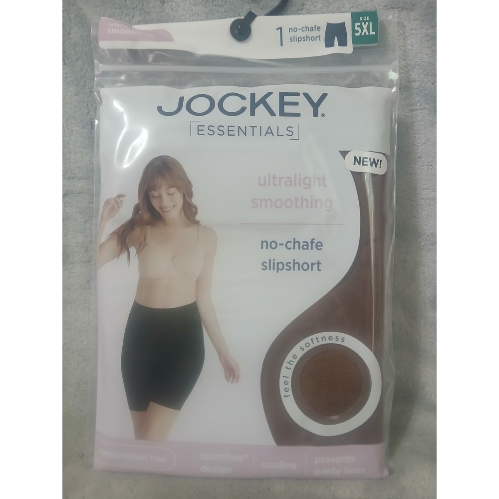Jockey Essentials Brown No-Chafe Slipshort Ultralight Smoothing Sz 5XL (26W)READ
